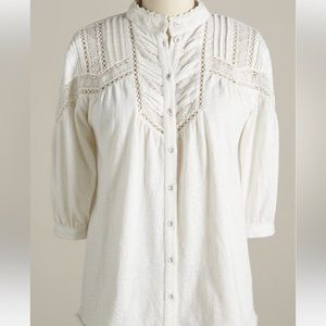 Sundance- size XL- white embroidered and lace top. Washed once. Never worn.